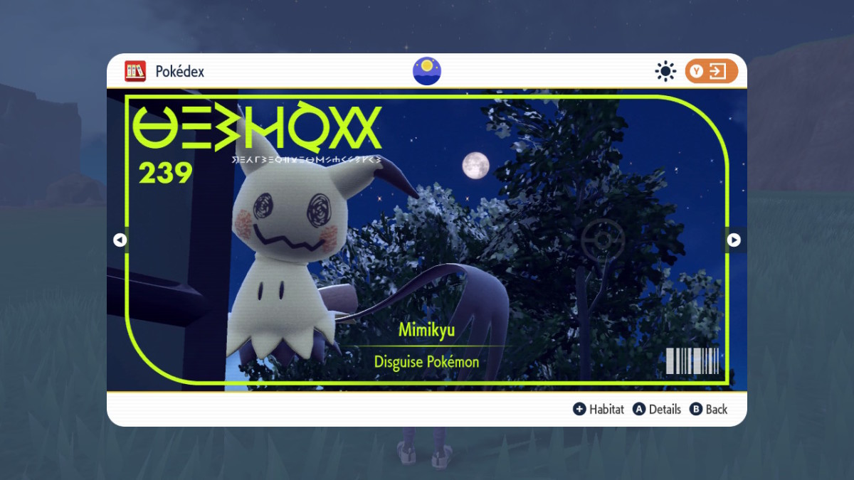 Pokemon Scarlet and Violet Pokedex Mimikyu
